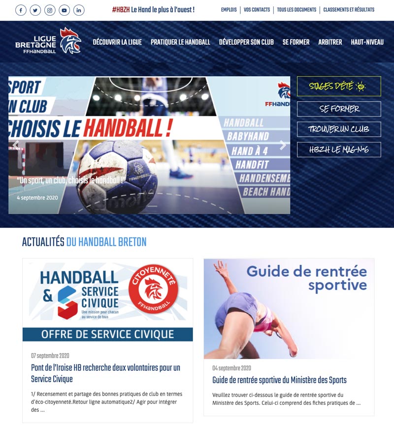 Refonte du site internet ligue handball bretagne